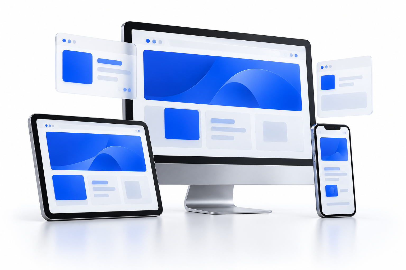Concept illustration of responsive web application screens